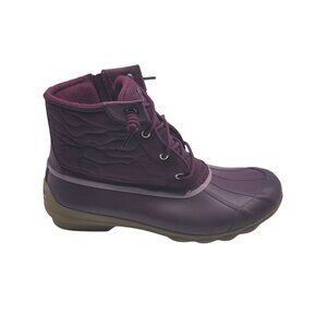 Sperry Saltwater Womens Duck Boots With Side Zipper Size 9.5 Burgundy